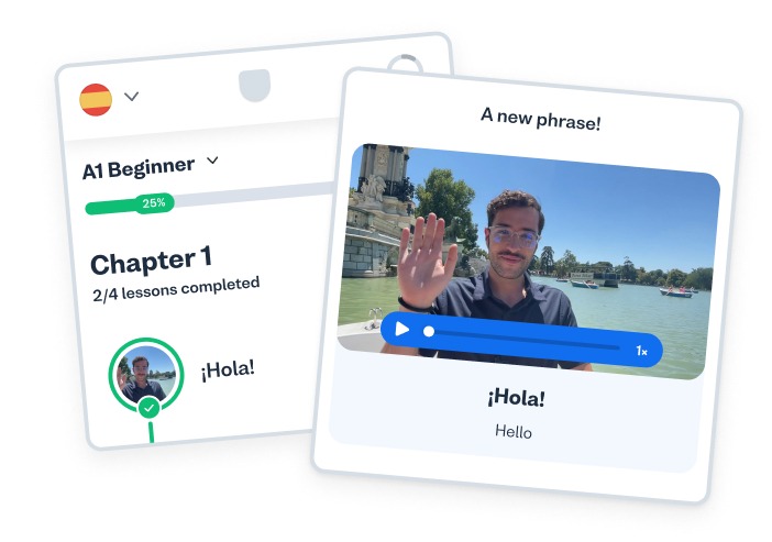 Busuu Spanish video flashcards