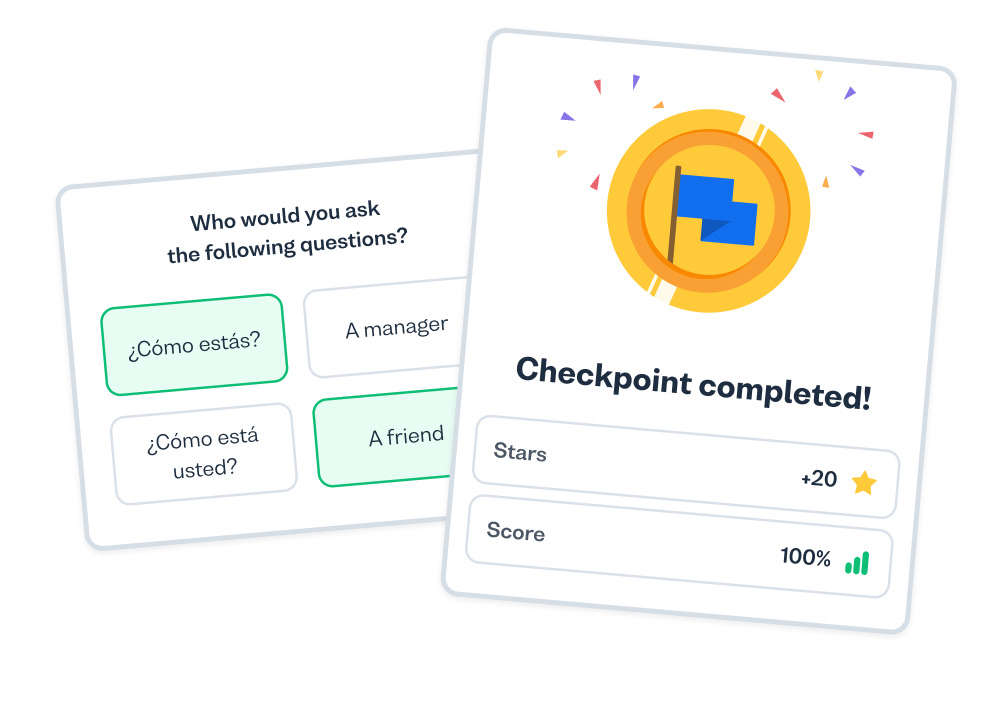 Busuu Spanish checkpoint assessment