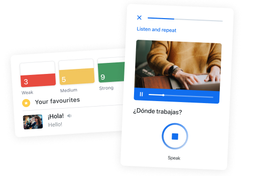 Learn exercise on Busuu